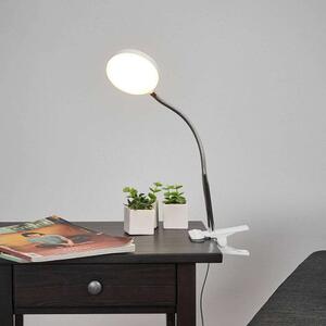 Lindby - Milow LED Lampa Biurkowa z Klipsem Chrome/White Lindby