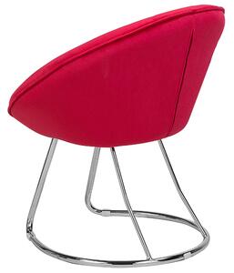 Retro krzesło welurowe półokrągłe siedzisko metalowe nogi czerwone Floby Beliani