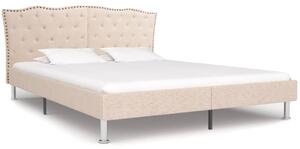 Rama łóżka, tkanina, beżowa, 180 x 200 cm