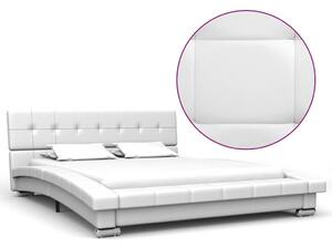 Rama łóżka, biała, sztuczna skóra, 200 x 140 cm