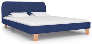 Rama łóżka, niebieska, tkanina, 140 x 200 cm