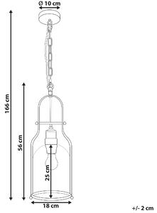 Industrialna lampa wisząca metalowa rama szklany przeźroczysty klosz Bashilo Beliani