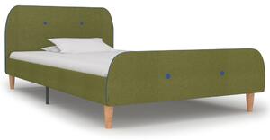 Rama łóżka, zielona, tapicerowana tkaniną, 90 x 200 cm