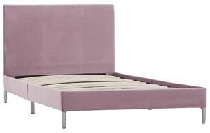 Rama łóżka, różowa, tapicerowana tkaniną, 90 x 200 cm