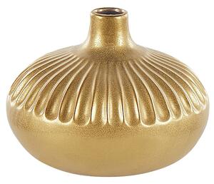 Wazon ceramiczny dekoracyjny dodatek do wnętrz glamour 20 cm złoty Cercei Beliani