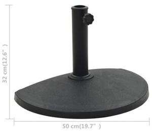 Podstawa pod parasol ogrodowy, półokrągła, żywica, 9 kg, czarna