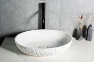 Umywalka nablatowa LEOOdlew mineralny mat - Owal - 50 x 40 x 12 cm