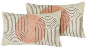 Zestaw 2 poduszek dekoracyjnych geometryczny wzór wielokolorowe 30x50cm Gerbera Beliani