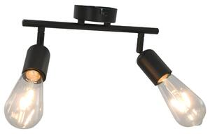 Lampa z 2 żarówkami żarnikowymi, 2 W, czarna, E27