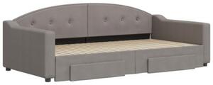 Sofa rozsuwana z szufladami, taupe, 100x200 cm, tkanina