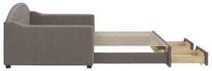 Sofa rozsuwana z szufladami, taupe, 100x200 cm, tkanina