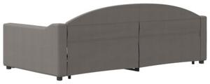 Sofa rozsuwana z szufladami, taupe, 100x200 cm, tkanina