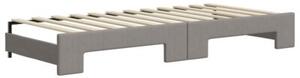Sofa rozsuwana z szufladami, taupe, 100x200 cm, tkanina