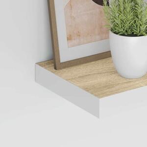 Półki ścienne, 4 szt., dębowo-białe, 40 x 23,5 x 3,8 cm, mdf