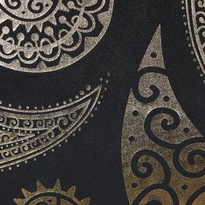 Zestaw 2 poduszek dekoracyjnych welurowy nadruk foliowy paisley 45 x 45 cm złoty Ursina Beliani