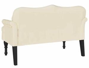 Ławka chesterfield z ekoskóry w kremowym kolorze