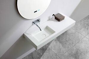 Umywalka wisząca BA8012 z odlewu mineralnegoMożliwość wyboru koloru - Opcjonalna metalowa konsola - 121 x 45 x 12 cm