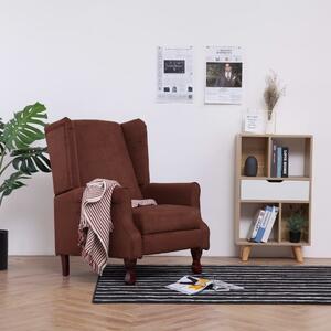 Fotel rozkładany, brązowy, tapicerowany tkaniną