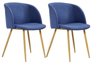 Krzesła do jadalni, 2 szt., niebieskie, tapicerowane tkaniną