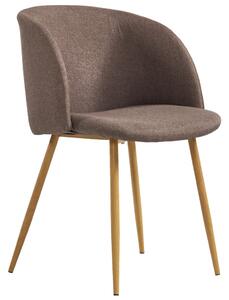 Krzesła do jadalni, 2 szt., brązowe, tapicerowane tkaniną