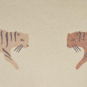 Zestaw 2 poduszek dekoracyjnych z tygrysami 30 x 50 cm beżowy Nierembergia Beliani