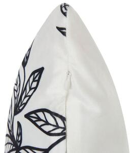 Zestaw 2 poduszek dekoracyjnych w liście welur 45 x 45 cm biało-czarny Cuphea Beliani