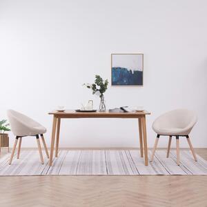 Krzesła do jadalni, 2 szt., kremowe, tapicerowane tkaniną