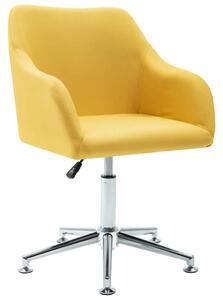 Obrotowe krzesło do jadalni, żółte, tkanina