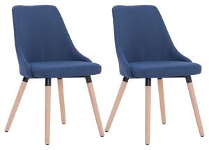 Krzesła stołowe, 2 szt., niebieskie, obite tkaniną