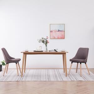 Krzesła stołowe, 2 szt., kolor taupe, obite tkaniną