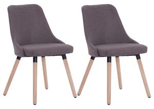 Krzesła stołowe, 2 szt., kolor taupe, obite tkaniną