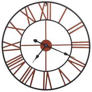 Zegar ścienny, metal, 58 cm, czerwony