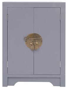 Szafka nocna, szara, 38 x 28 x 52 cm, drewno paulownia