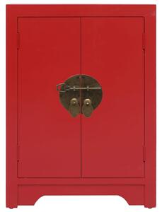 Szafka nocna, czerwona, 38 x 28 x 52 cm, drewno paulownia