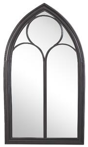 Ozdobne lustro ścienne w kształcie okna witryny 62 x 113 cm czarne Trelly Beliani