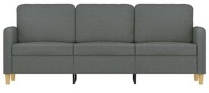 Sofa 3-osobowa, ciemnoszara, 180 cm, tapicerowana tkaninÄ