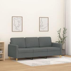 Sofa 3-osobowa, ciemnoszara, 180 cm, tapicerowana tkaninÄ