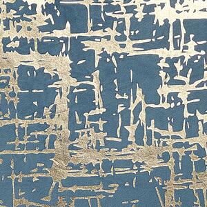 Zestaw 2 poduszek dekoracyjnych materiałowych niebieskie złoty nadruk Gardenia Beliani