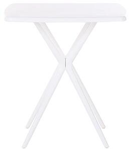 Zestaw mebli ogrodowych plastikowy stół i 4 krzesła sztaplowane biały Sersale Beliani