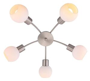 Lindby - Elaina 5 Lampa Sufitowa Nickel/Opal Lindby