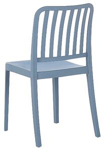 Zestaw balkonowy ogrodowy plastikowy stół i 2 krzesła niebieski z białym Sersale Beliani