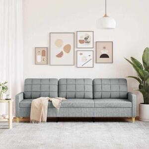 Sofa 3-osobowa, jasnoszara, 210 cm, tapicerowana tkaninÄ