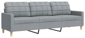 Sofa 3-osobowa, jasnoszara, 210 cm, tapicerowana tkaninÄ