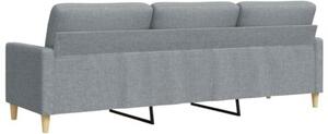 Sofa 3-osobowa, jasnoszara, 210 cm, tapicerowana tkaninÄ