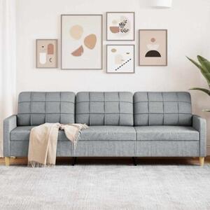 Sofa 3-osobowa, jasnoszara, 210 cm, tapicerowana tkaninÄ