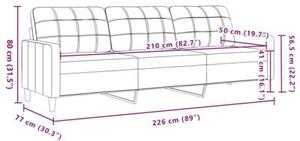 Sofa 3-osobowa, jasnoÅ¼Ã³Åta, 210 cm, tapicerowana tkaninÄ