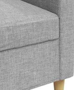 Sofa 3-osobowa, jasnoszara, 210 cm, tapicerowana tkaninÄ