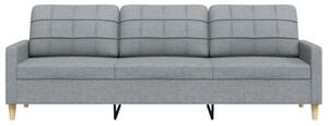 Sofa 3-osobowa, jasnoszara, 210 cm, tapicerowana tkaninÄ