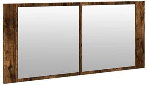 Szafka łazienkowa z lustrem i LED, przydymiony dąb, 100x12x45cm