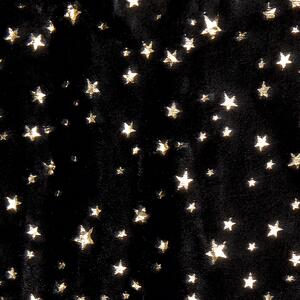 Dekoracyjny koc narzuta poliester wzór w złote gwiazdy 130 x 180 cm czarny Alazeya Beliani